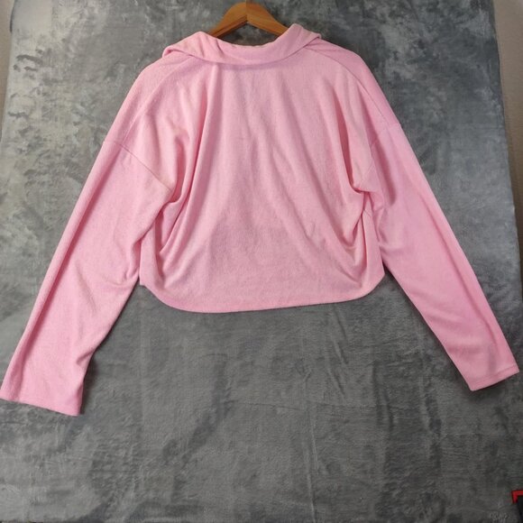 Out From Under Urban Outfitters Gabbie Collared Cropped Baby Pink Y2K vibes Top - Picture 5 of 10